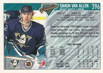 1993-94 Topps Premier #396 Shaun Van Allen Back