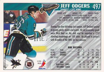 1993-94 Topps Premier #497 Jeff Odgers Back