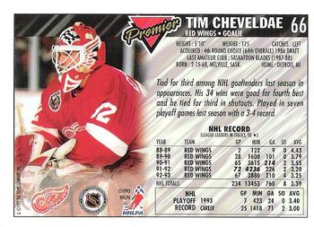 1993-94 Topps Premier #66 Tim Cheveldae Back