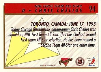 1993-94 Topps Premier #94 Chris Chelios Back