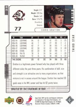 2000-01 Upper Deck MVP - Third Star #28 Chris Gratton Back