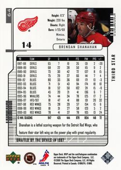 2000-01 Upper Deck MVP - Third Star #64 Brendan Shanahan Back