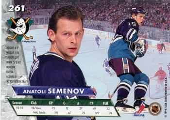 1993-94 Ultra #261 Anatoli Semenov Back