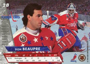 1993-94 Ultra #28 Don Beaupre Back
