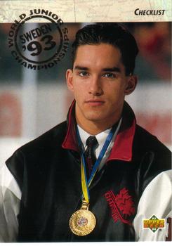 1993-94 Upper Deck #250 World Junior Championships Checklist Front