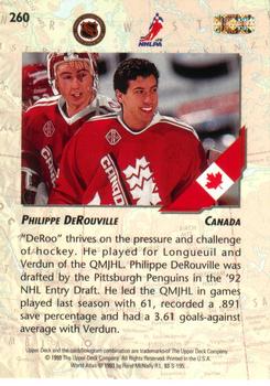 1993-94 Upper Deck #260 Philippe DeRouville Back