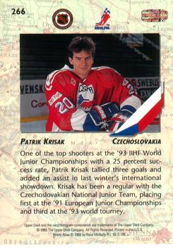 1993-94 Upper Deck #266 Patrik Krisak Back