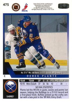 1993-94 Upper Deck #475 Derek Plante Back