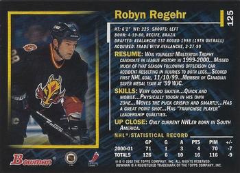 2001-02 Bowman YoungStars - Ice Cubed #125 Robyn Regehr Back