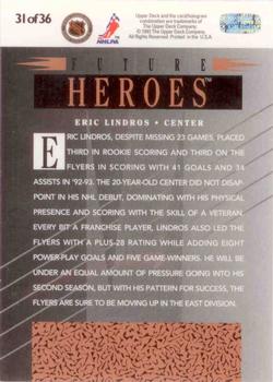 1993-94 Upper Deck - Future Heroes #31 Eric Lindros Back