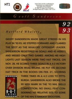 1993-94 Upper Deck - Hat Tricks #HT2 Geoff Sanderson Back