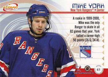 2001-02 Pacific Atomic - Jerseys #41 Mike York Back