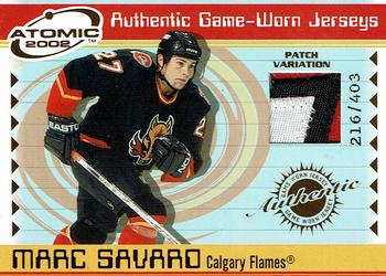 2001-02 Pacific Atomic - Patches #6 Marc Savard Front