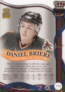 2001-02 Pacific Crown Royale - Retail #110 Daniel Briere Back