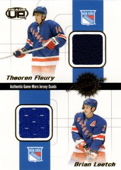 2001-02 Pacific Heads Up - Quad Jerseys #14 Theoren Fleury / Brian Leetch / Mike Richter / Petr Nedved Front