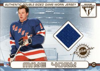 2001-02 Pacific Private Stock Titanium - Authentic Double-Sided Jerseys #28 Mike York / Theoren Fleury Front
