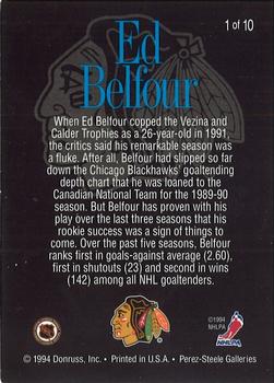 1994-95 Donruss - Ice Masters #1 Ed Belfour Back
