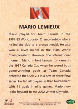 2001-02 Parkhurst - Waving the Flag #1 Mario Lemieux Back