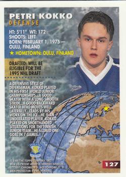 1994-95 Finest #127 Petri Kokko Back
