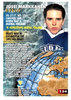 1994-95 Finest #124 Jussi Markkanen Back