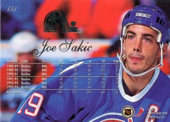 1994-95 Flair #151 Joe Sakic Back