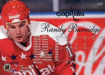 1994-95 Flair #197 Randy Burridge Back