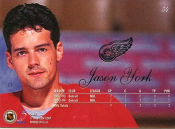 1994-95 Flair #54 Jason York Back