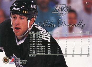 1994-95 Flair #78 Mike Donnelly Back