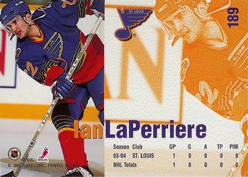 1994-95 Fleer #189 Ian Laperriere Back