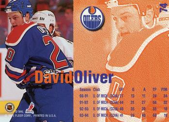 1994-95 Fleer #74 David Oliver Back