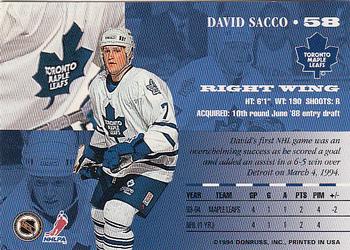 1994-95 Leaf #58 David Sacco Back