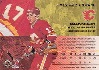 1994-95 Leaf #154 Wes Walz Back