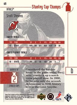 2001-02 Upper Deck Stanley Cup Champs #69 Scott Stevens Back