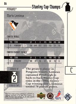 2001-02 Upper Deck Stanley Cup Champs #86 Mario Lemieux Back