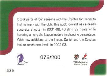 2002-03 Be a Player Memorabilia - Ruby #223 Daniel Briere Back