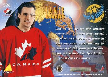 1994-95 Pinnacle #526 Jamie Rivers Back