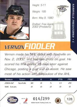 2002-03 Pacific Calder - Silver #128 Vernon Fiddler Back