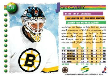 1994-95 Score #111 Jon Casey Back