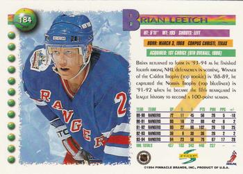 1994-95 Score #184 Brian Leetch Back