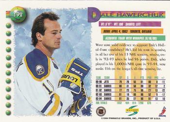 1994-95 Score #192 Dale Hawerchuk Back