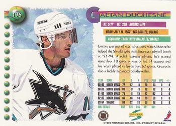 1994-95 Score #196 Gaetan Duchesne Back