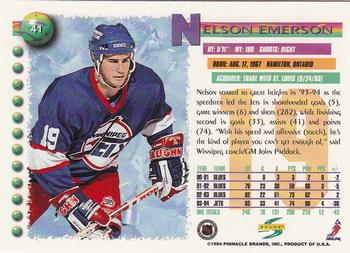 1994-95 Score #41 Nelson Emerson Back
