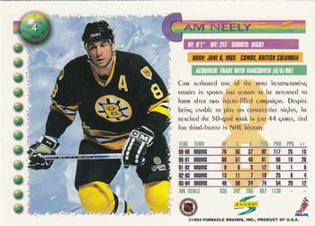 1994-95 Score #4 Cam Neely Back