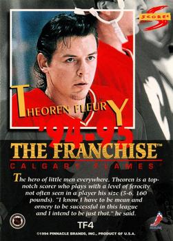 1994-95 Score - The Franchise #TF4 Theoren Fleury Back