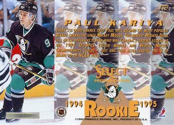 1994-95 Select #173 Paul Kariya Back