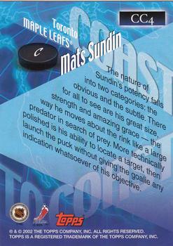 2002-03 Topps - Coast to Coast #CC4 Mats Sundin Back