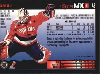 1994-95 Topps Premier #42 Byron Dafoe Back