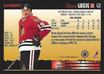 1994-95 Topps Premier #431 Brent Grieve Back