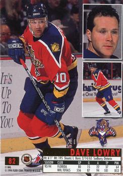 1994-95 Ultra #82 Dave Lowry Back
