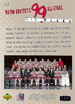 1994-95 Upper Deck Be a Player - Wayne Gretzky's 99 All-Stars #G3 Rob Blake Back
